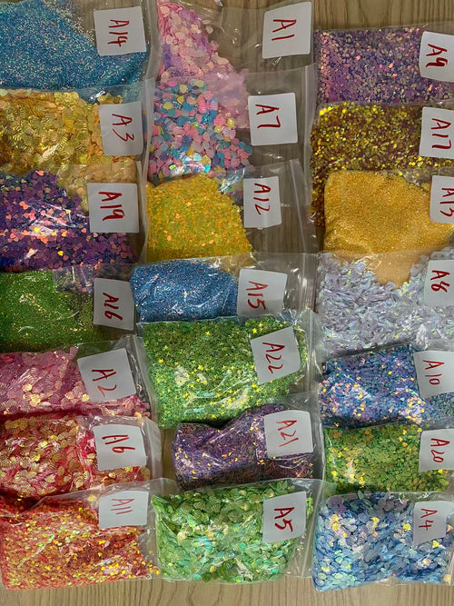 Bubbleglitter polymerclay chameleon glitter  pearl glitters